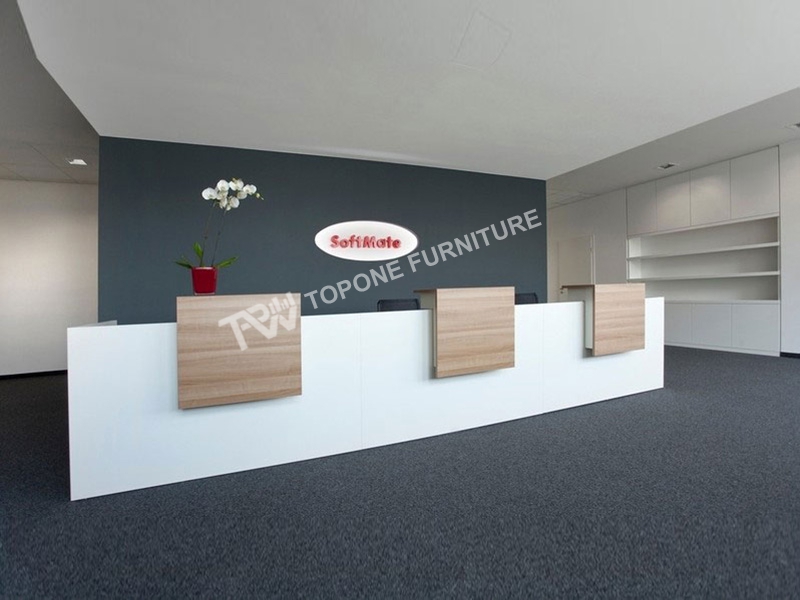 Straight White Front Reception Desk For Sale Topone Furniture Co Ltd